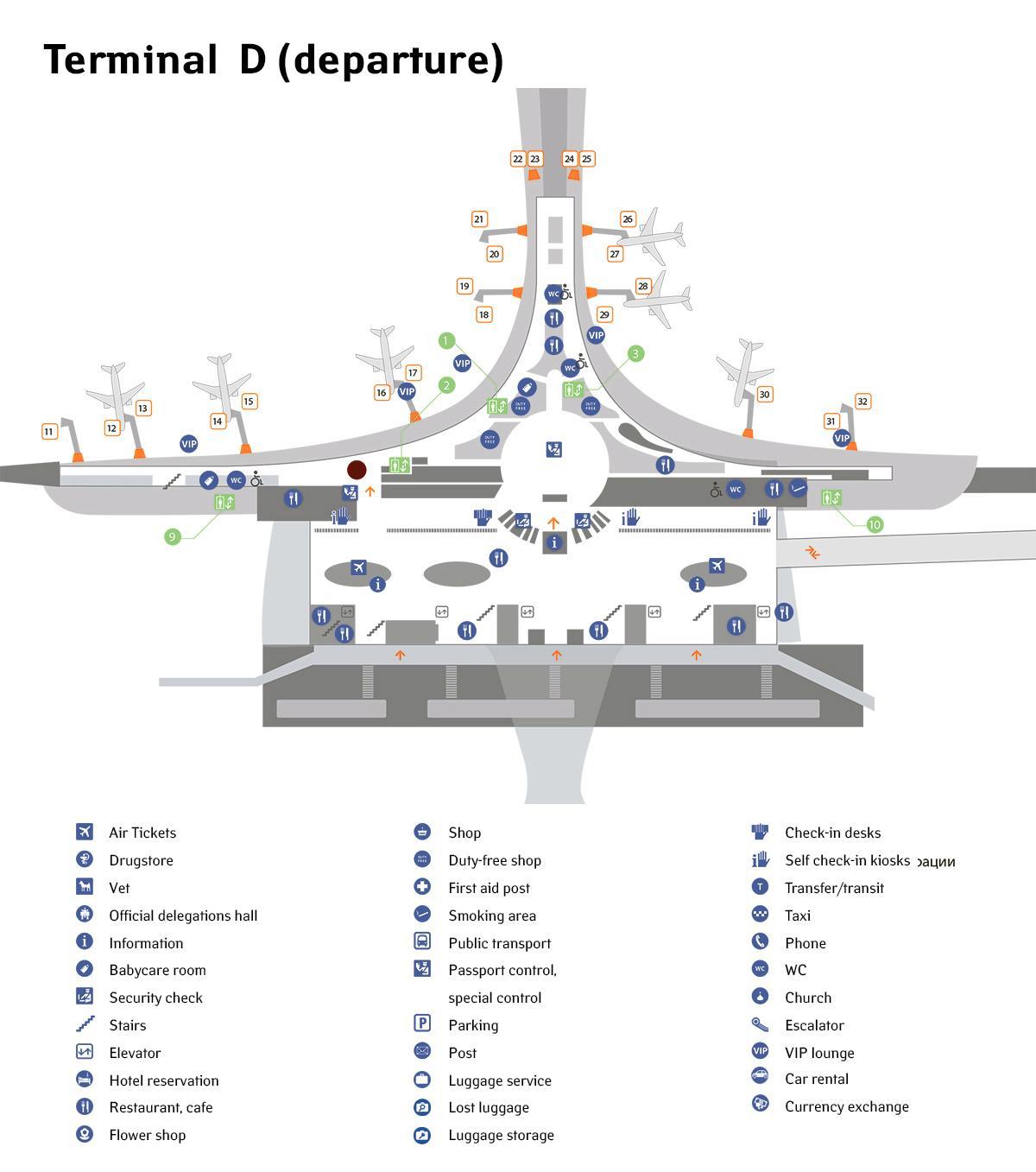 Шереметьево, терминал D карта - аэропорт Шереметьево карта терминала D  (Россия)