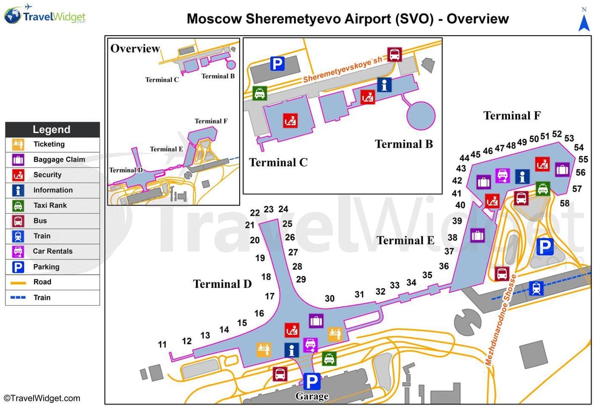 Московский аэропорт Шереметьево карта