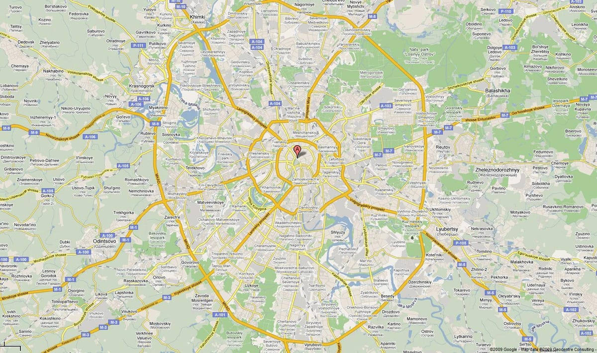 МОСКВА шоссе карта