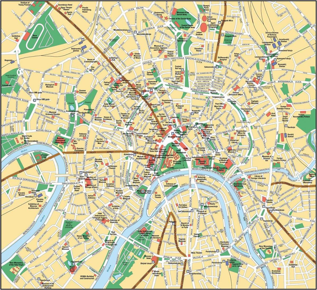 карта Москвы на английском языке