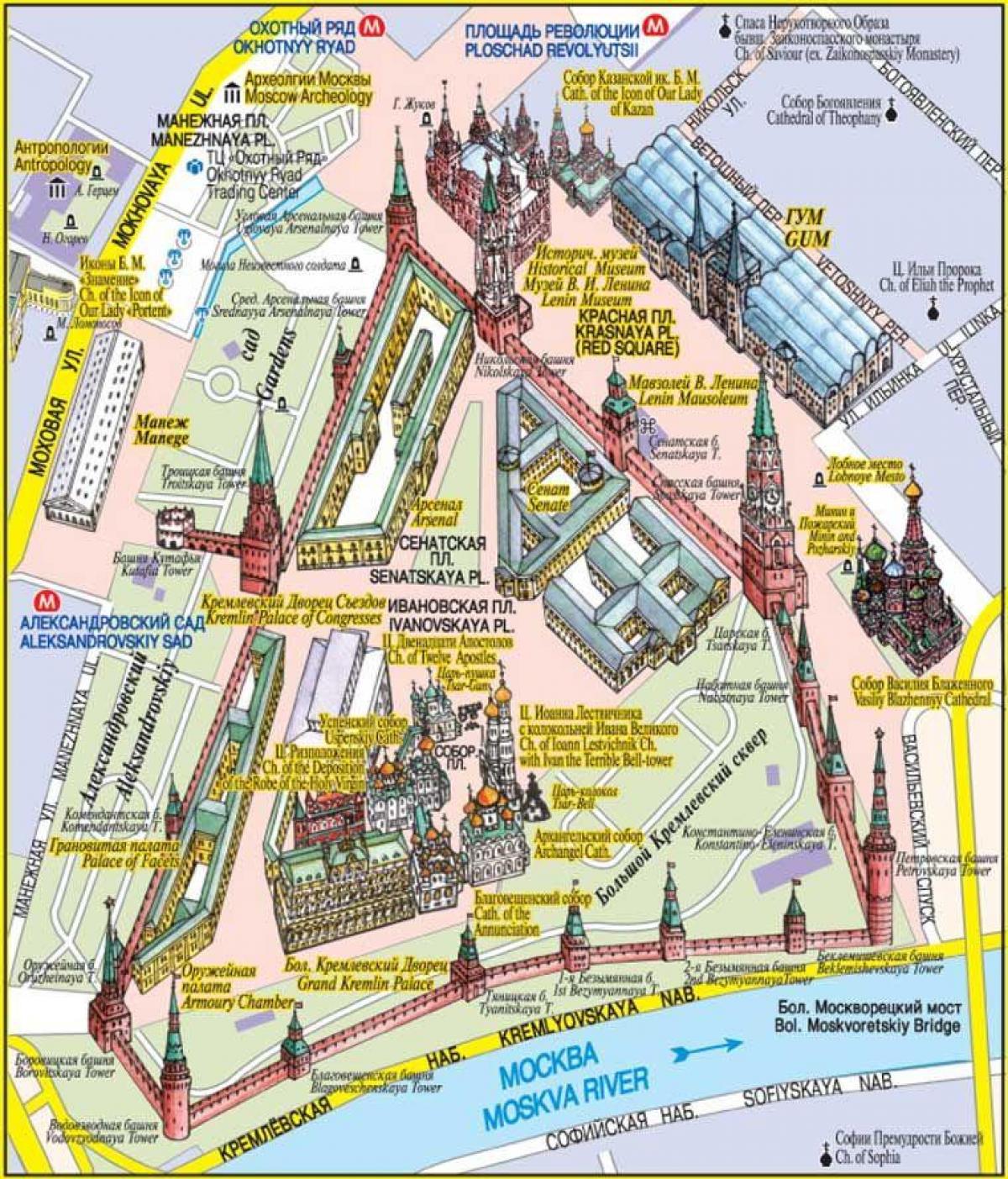 Красная площадь карте Москвы