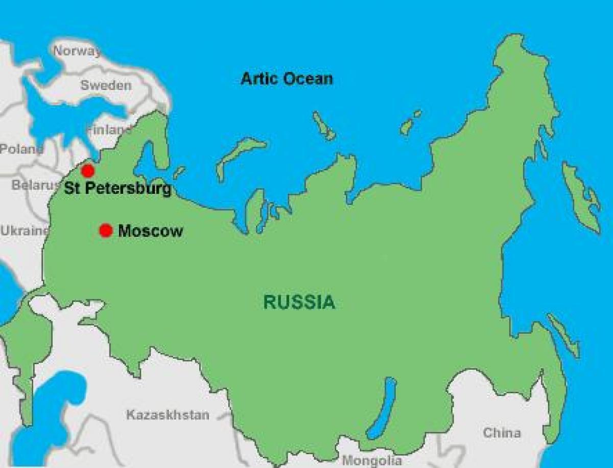 Москва и Санкт-Петербург на карте