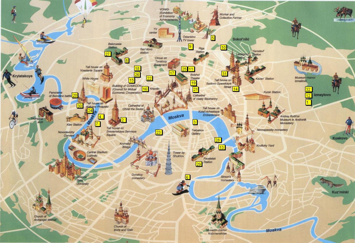 туристическая карта Москвы