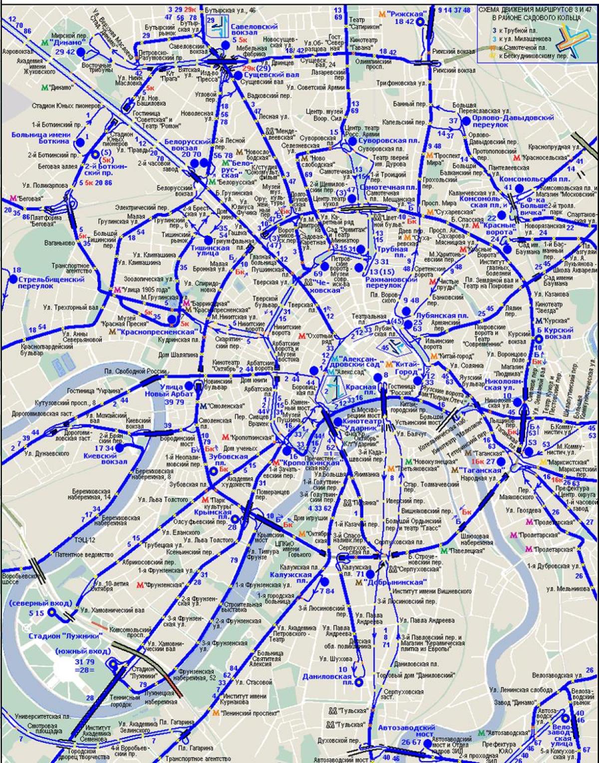 карта Москвы троллейбус