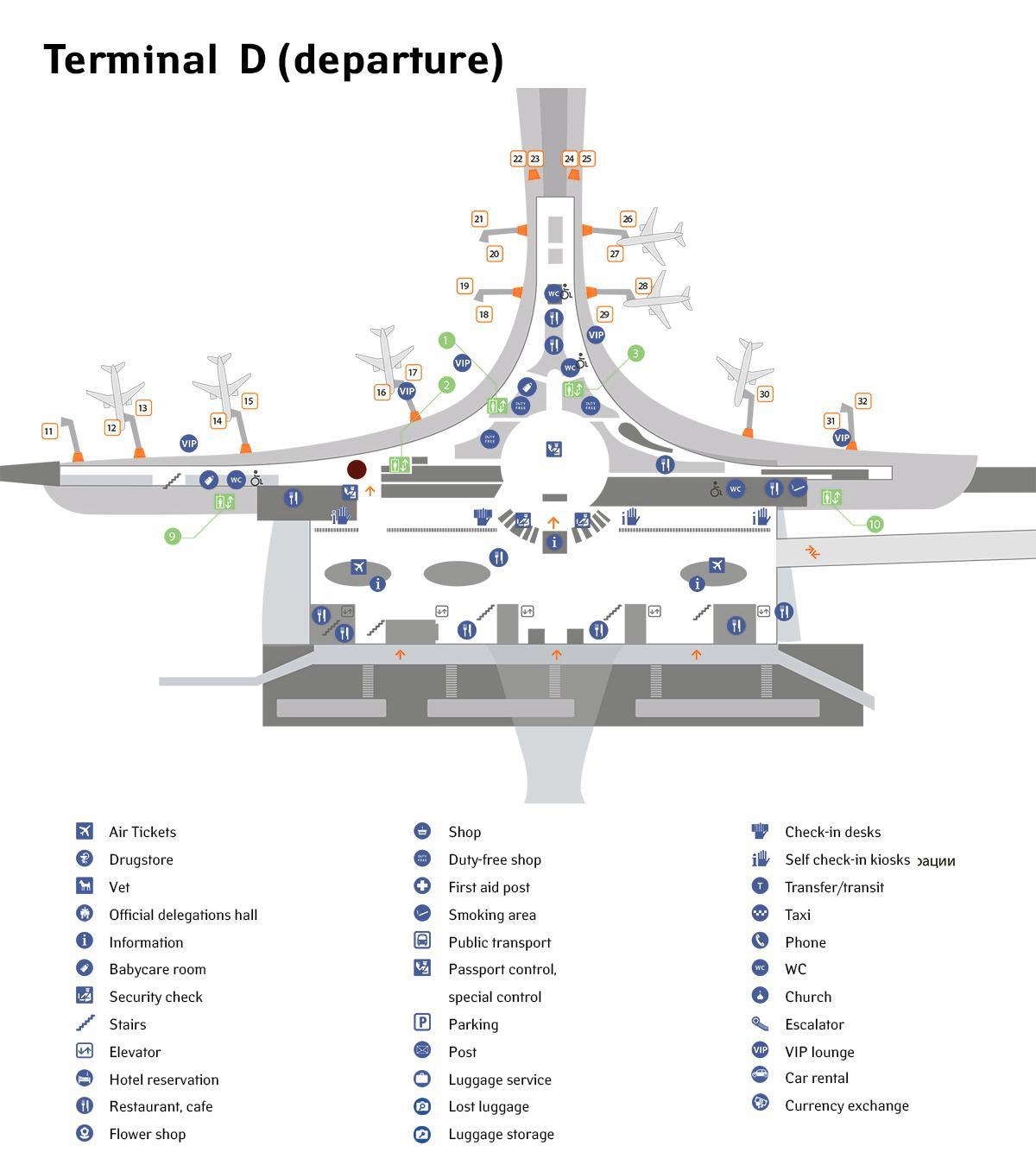 Аэропорт Шереметьево карта терминала D