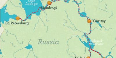 Карта Санкт-Петербурга в Москву круиз