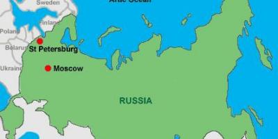 Москва и Санкт-Петербург на карте